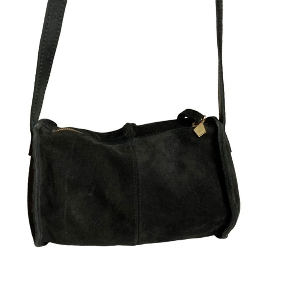 Raven + lily handmade in Ethiopia black suede leather bag
